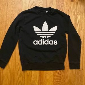 Black adidas sweatshirt with trefoil